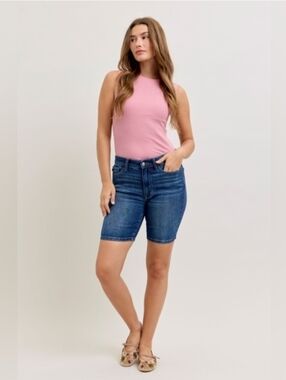 Judy Blue Hi-Rise Bermuda Jean Denim Shorts 1X